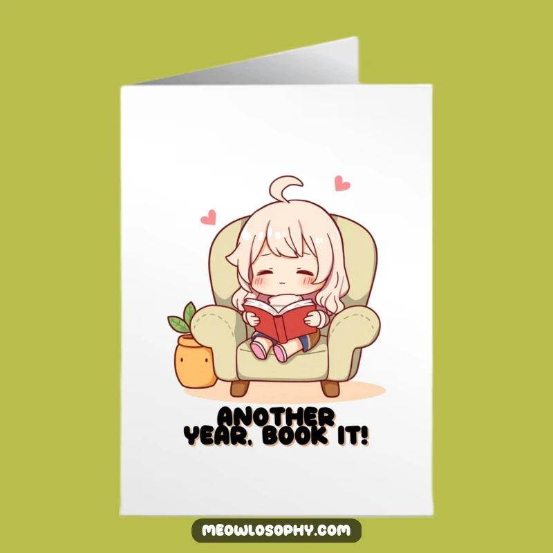 Free Printable Birthday Card: Cozy Reader Funny Downloadable Gift for Book Lovers