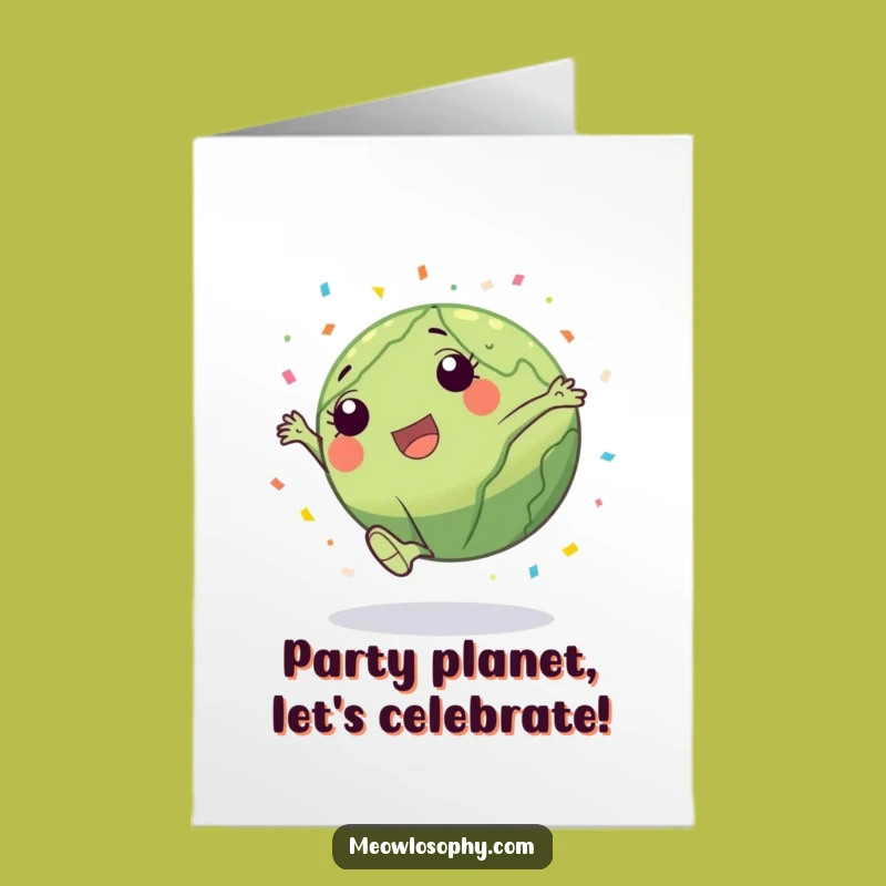 Free Printable Birthday Card: Earth Cartwheel Confetti - Funny Downloadable Gift