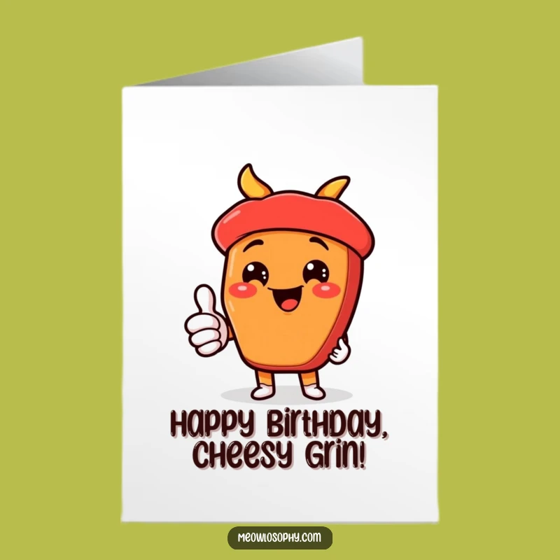 Free Printable Birthday Card: Kawaii Fajita Character, Yum Yum Funny Downloadable