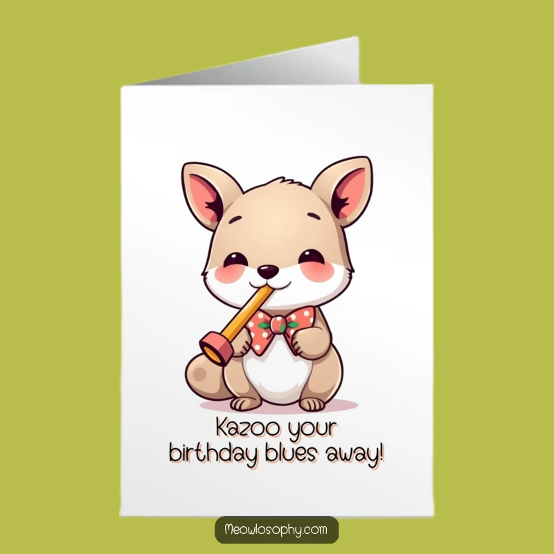 Free Printable Funny Birthday Card: Kazoo Animal Rocking a Bowtie - Downloadable Gift!