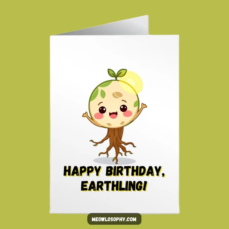 Free Printable Birthday Card: Earth's Happy Dance! Funny Downloadable Gift