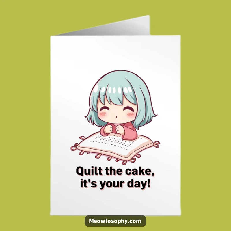 Free Printable Birthday Card: Cute Stitcher Quilt Funny Downloadable Crafty Gift