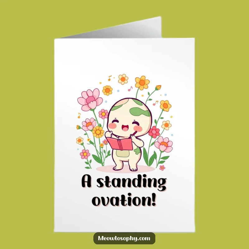 Free Printable Funny Earth Congrats Card: Flower Symphony Conductor Celebration