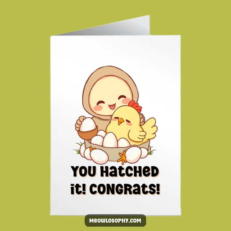 Free Printable Congrats Card: Egg-cellent Achievement with Funny Chicken Downloadable Gift