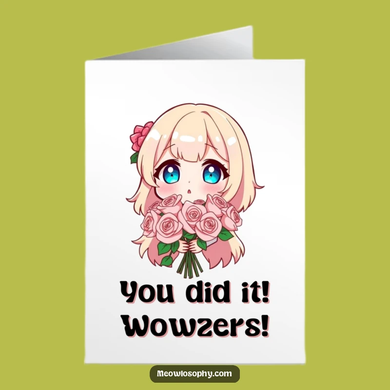 Free Printable Congrats Card: Rose Bouquet Surprise Hilarious Downloadable Gift