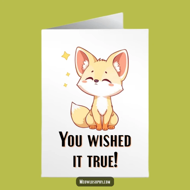Free Printable Fennec Fox Congrats Card: Star Watcher Downloadable Gift