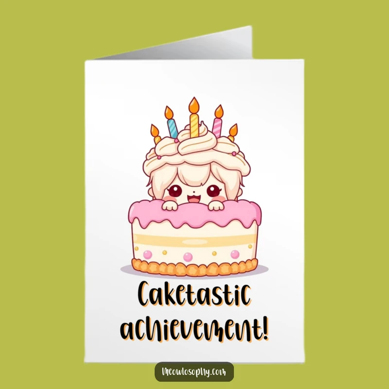 Free Printable Peek-a-Boo Cake Congratulations Card: Gleeful Downloadable Wishes