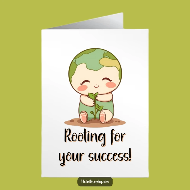 Free Printable Congrats Card: Earth Hugs Seedling - Funny Downloadable Gift