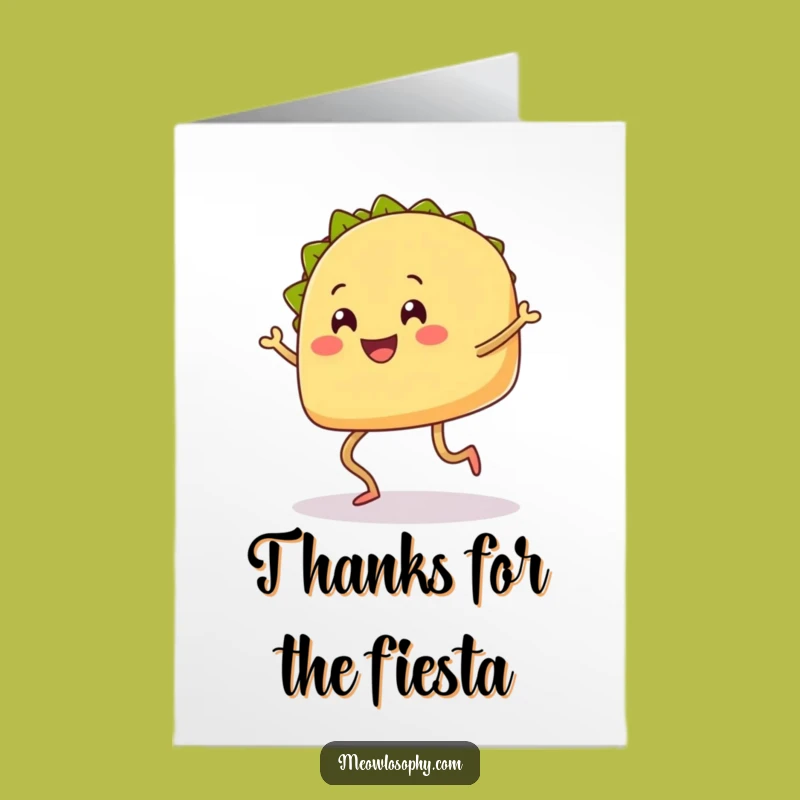 Free Printable Thank You Card: Dancing Taco, Playful Downloadable Gift
