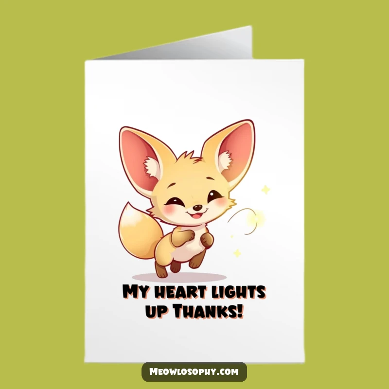Free Printable Thank You Card: Fennec Fox Gratitude Downloadable Gift