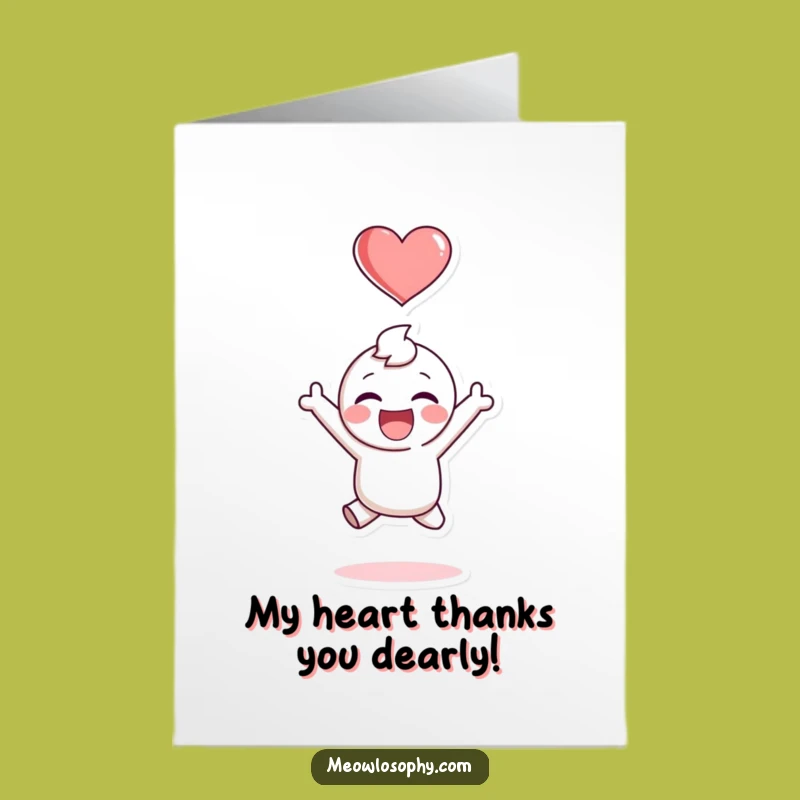 Free Printable Thank You Card: Joyful Jump Funny Downloadable Gift