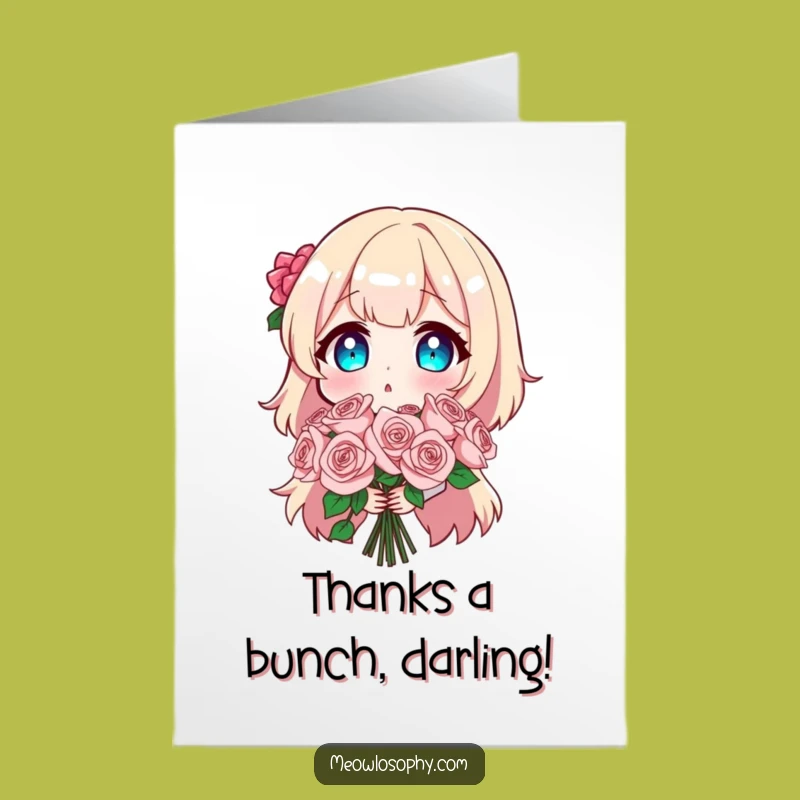 Free Printable Thank You Card: Rose Surprise Funny Downloadable Gift