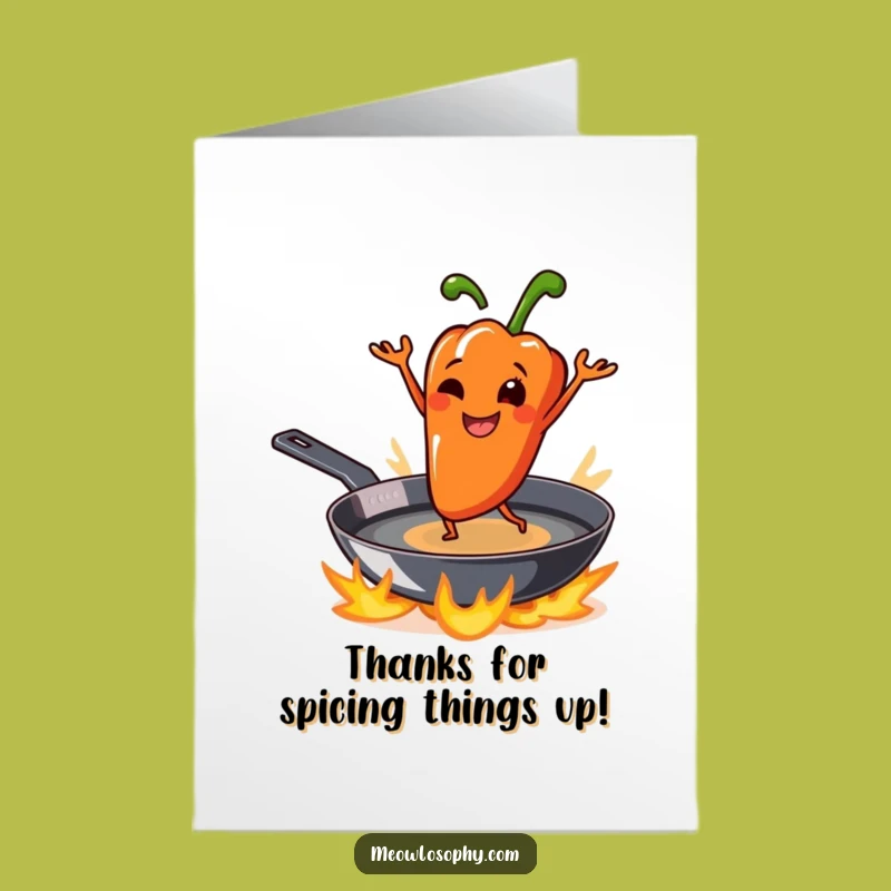Free Printable Thank You Card: Dancing Pepper Sizzles Thanks, Funny Downloadable