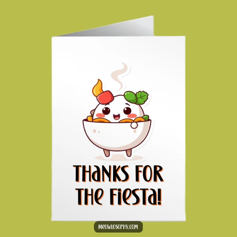 Free Printable Thank You Card: Wiggling Fajita Bowl Gratitude, Funny Downloadable