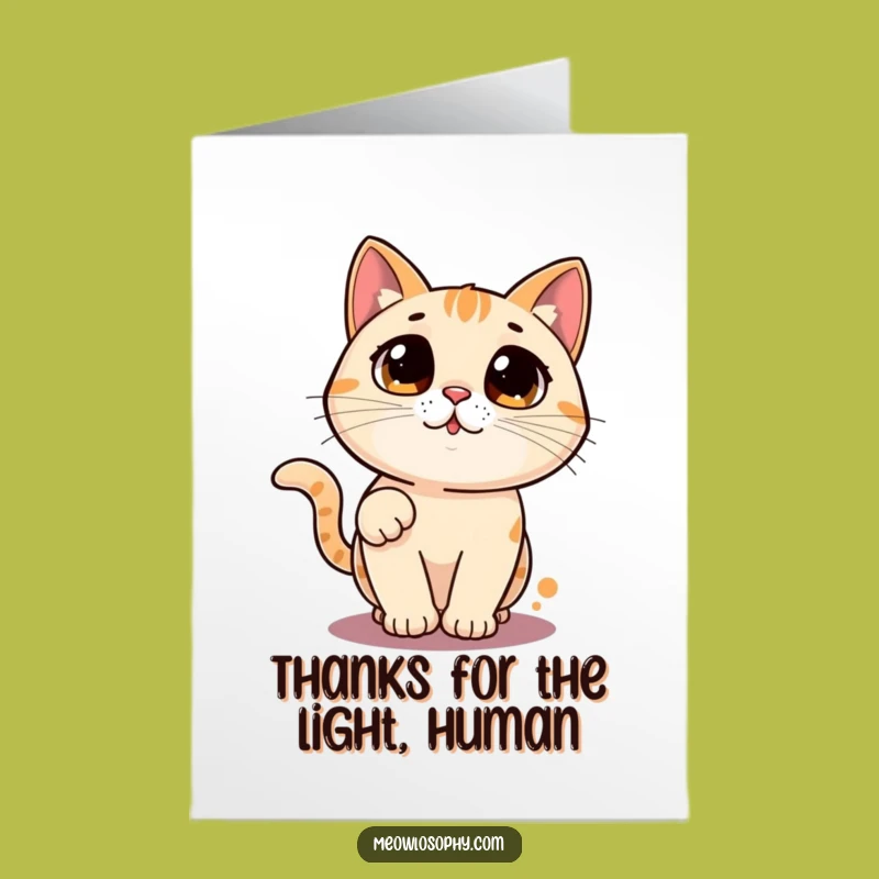 Free Printable Laser Cat Thank You Card: Curious Kitty Thanks Downloadable
