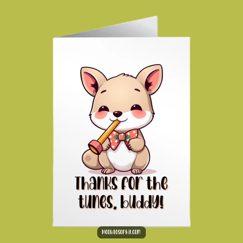 Free Printable Funny Thank You Card: Kazoo Animal Bowtie - Downloadable Appreciation Gift!