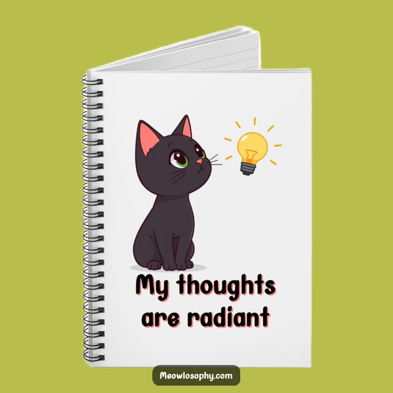 Funny Black Cat Lightbulb Notebook: Jot Down Your Funny Ideas in Style