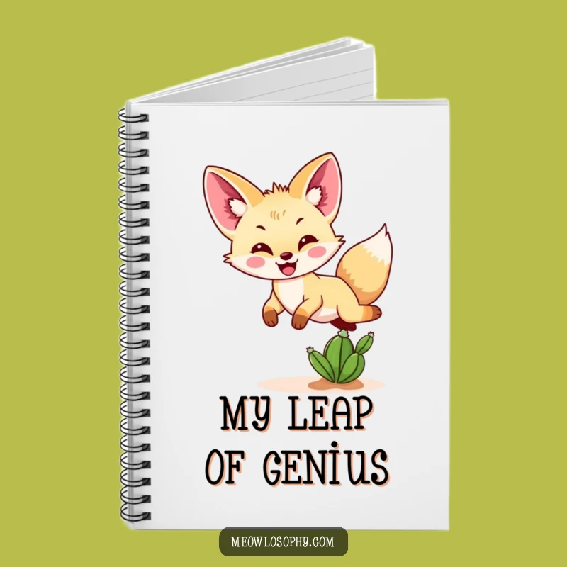 Funny Fennec Fox Cactus Notebook - Hilarious Desert Journal for Ideas