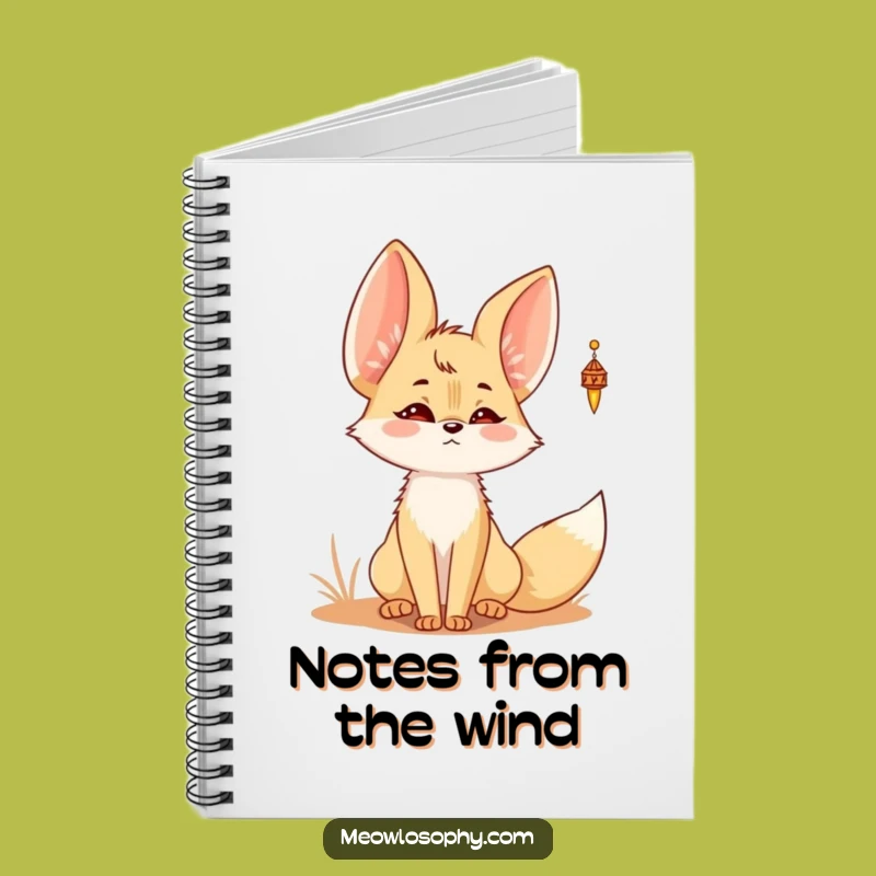 Funny Kawaii Fennec Fox Chime Notebook - Cute Desert Listener's Journal