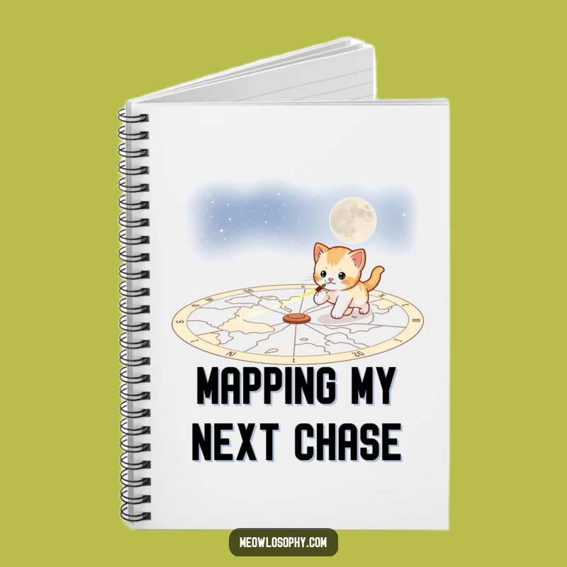 Funny Playful Kitten Notebook: Celestial Laser Chase, Space Journal Gift