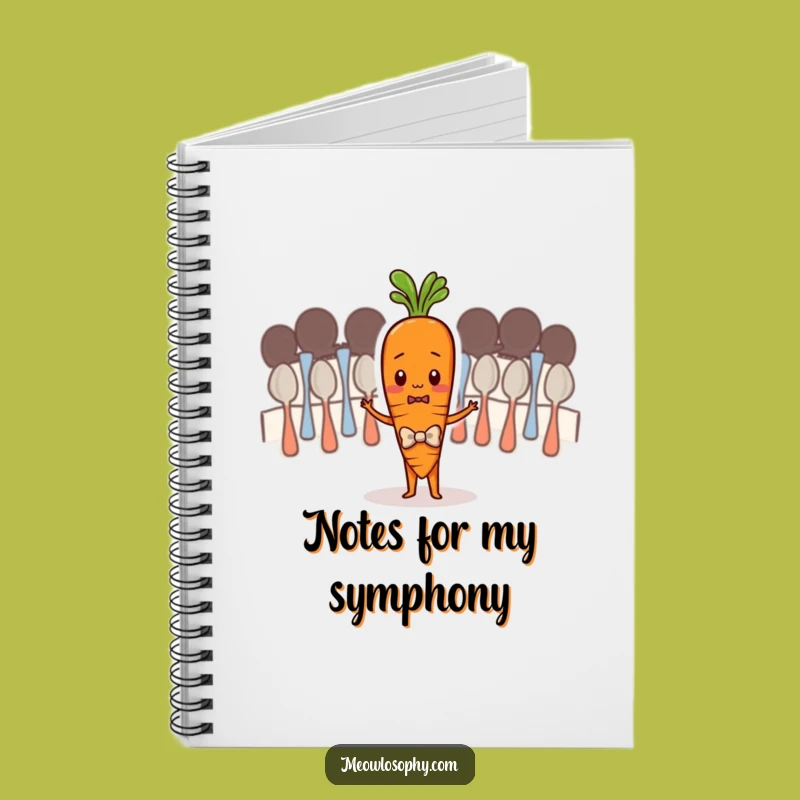 Funny Shy Carrot Conducting Spoons Notebook - Jot Down Ideas with Humor