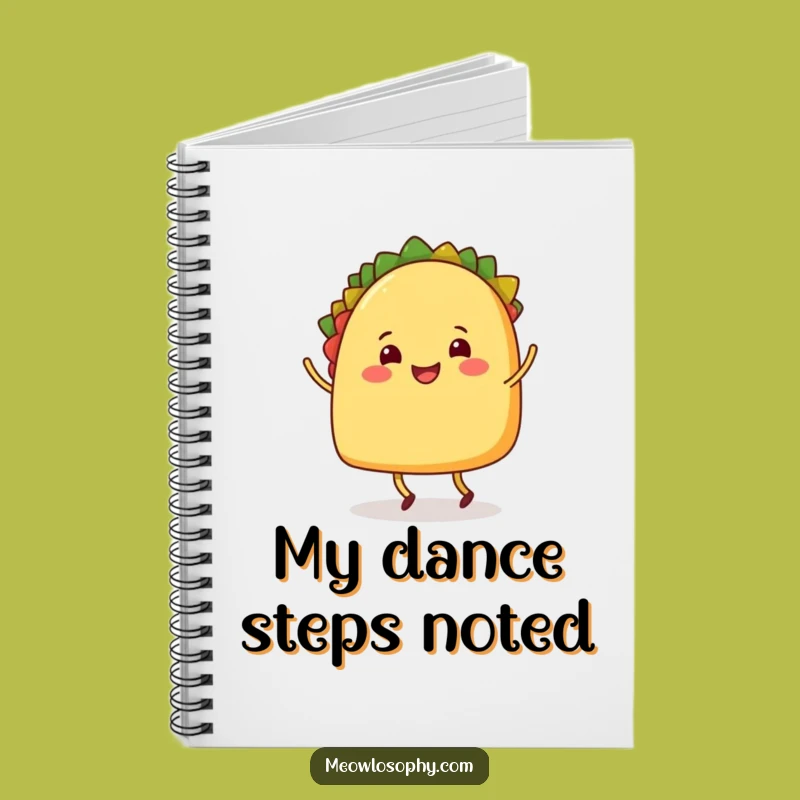 Funny Taco Dancer Notebook, Journal Your Fun, Foodie Stationery, Funny Gift
