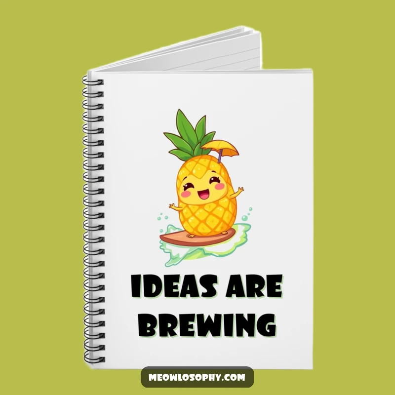 Funny Giggling Pineapple Surfing Lemonade Notebook - Jot Down Sunny Ideas