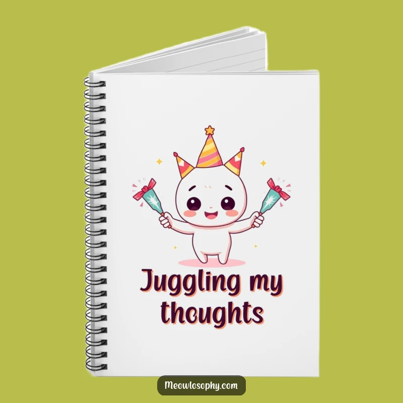 Funny Juggler Notebook: Adorable Character with Crackers, Festive Journal Gift