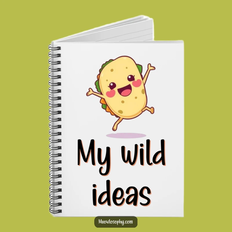 Funny Cartwheeling Tortilla Writer Notebook - Fiesta Journal, Perfect Humorous Gift