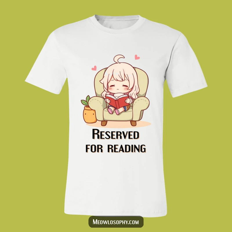 Funny Cozy Reader T-Shirt: Contented Bookworm, Comfy Apparel Gift