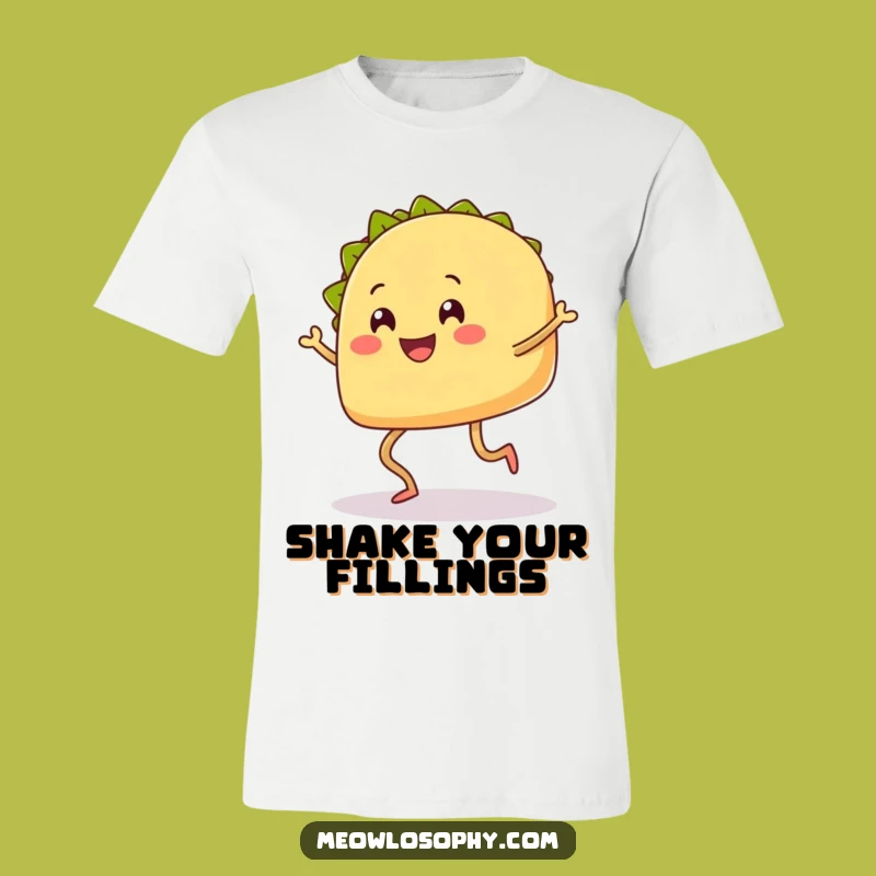 Funny Dancing Taco T-Shirt - Happy Fiesta Character Tee, Great Humorous Gift