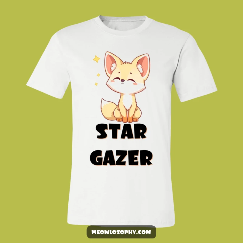 Funny Fennec Fox Star T-Shirt: Curious Celestial Tee, Perfect Humorous Gift