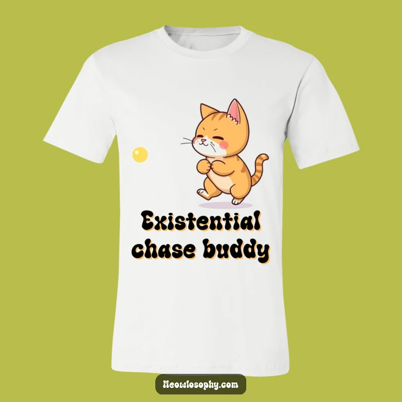 Funny Ginger Cat Philosophy T-Shirt - Laser Chase, Smart Pet Tee