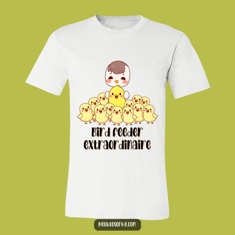 Funny Kawaii Bird Lover T-Shirt: Cute & Hilarious Bird Feeding Design