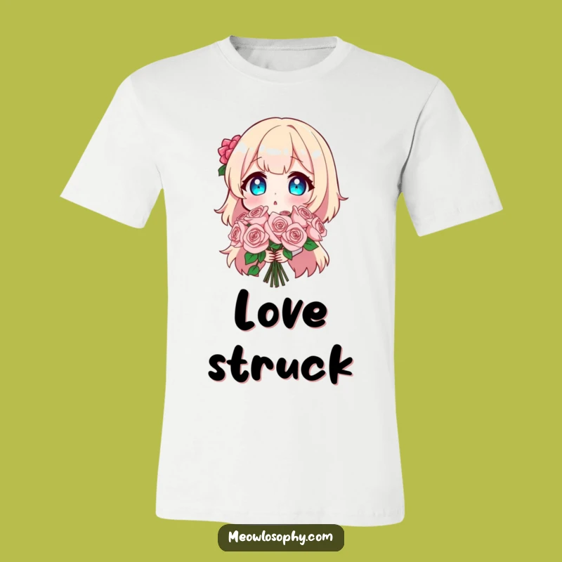 Funny Rose Surprise T-Shirt: A Comical Gift with a Shocked Character and Sparkly Flowers