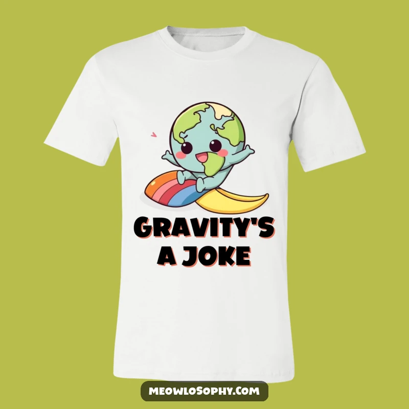 Funny Kawaii Earth Banana Peel T-Shirt: Wear Your Comedic Tumble with Adorable Style