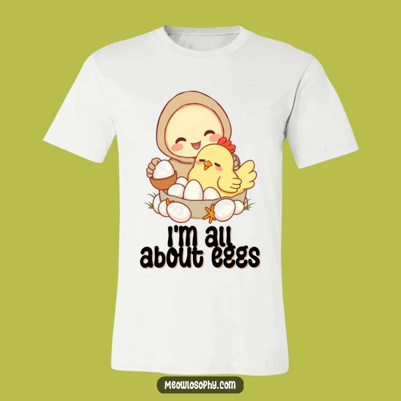 Funny Sleepy Chicken Farmer T-Shirt: Hilarious Cartoon Egg Collecting Design