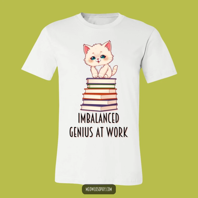 Funny Fluffy Kitten T-Shirt: Philosophical Balance Act, Humorous Gift