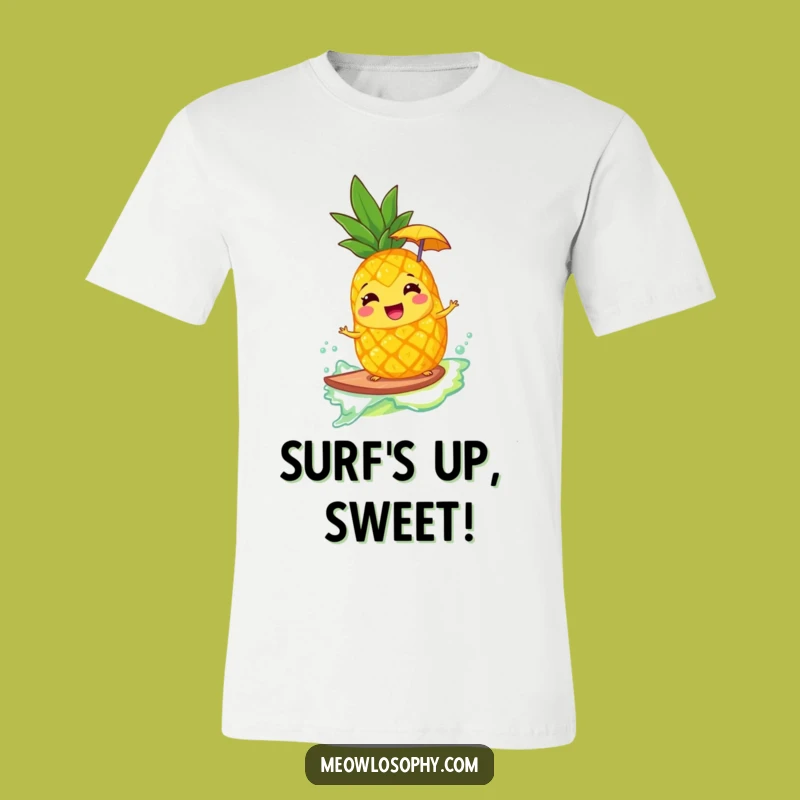 Funny Giggling Pineapple Surfing Lemonade T-Shirt - Beach Vibes and Laughter