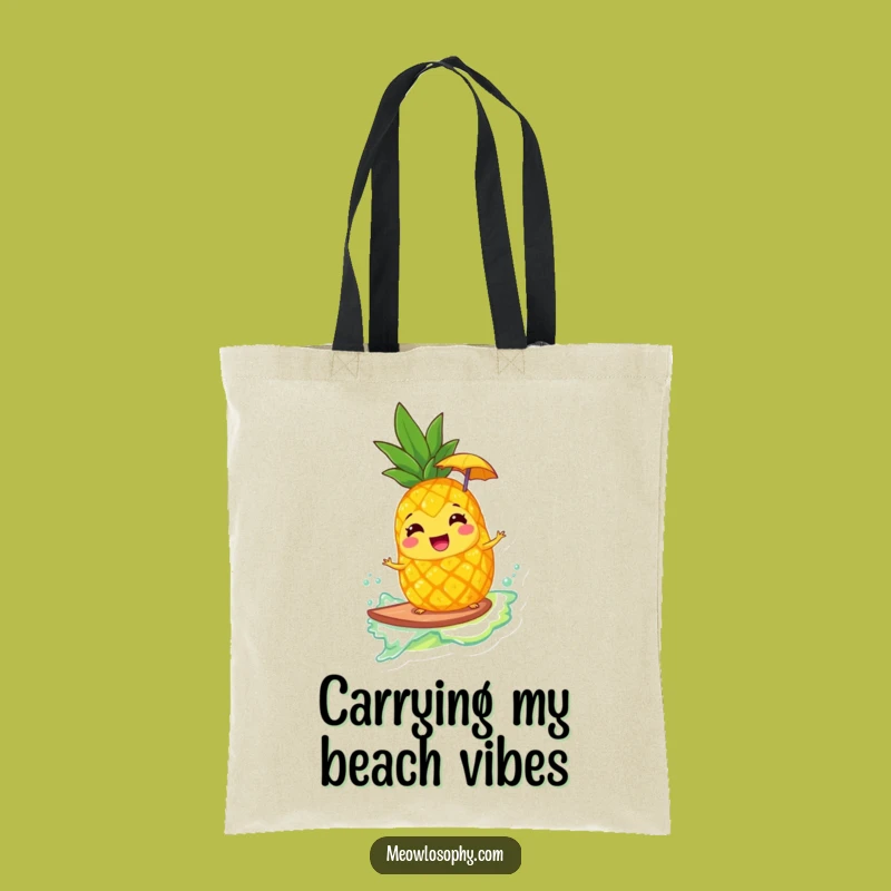 Funny Giggling Pineapple Surfing Lemonade Tote Bag - Carry Your Sunshine