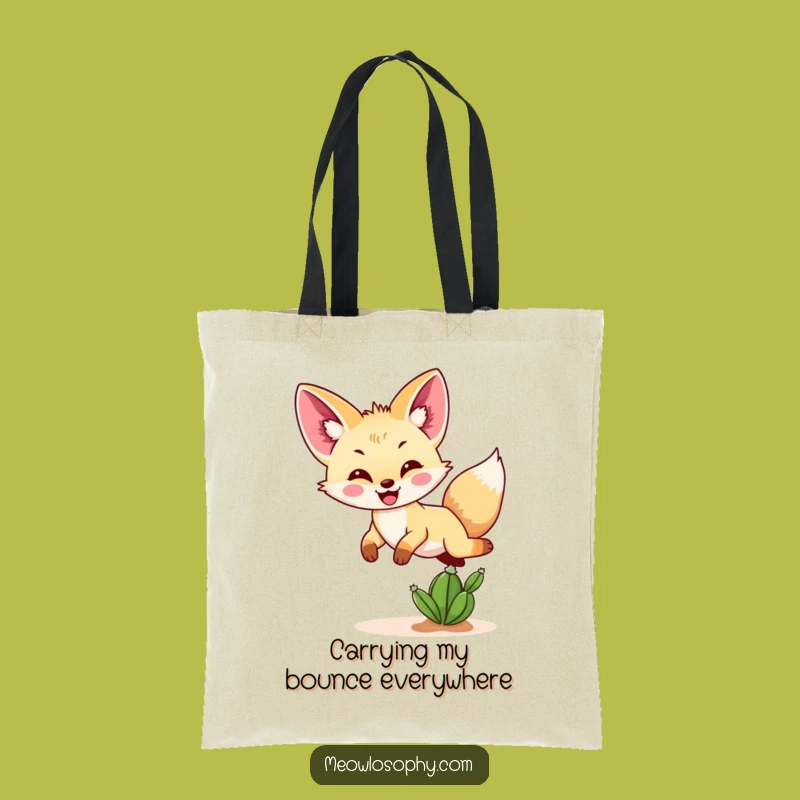 Funny Fennec Fox Cactus Tote Bag - Stylish & Hilarious Desert Companion