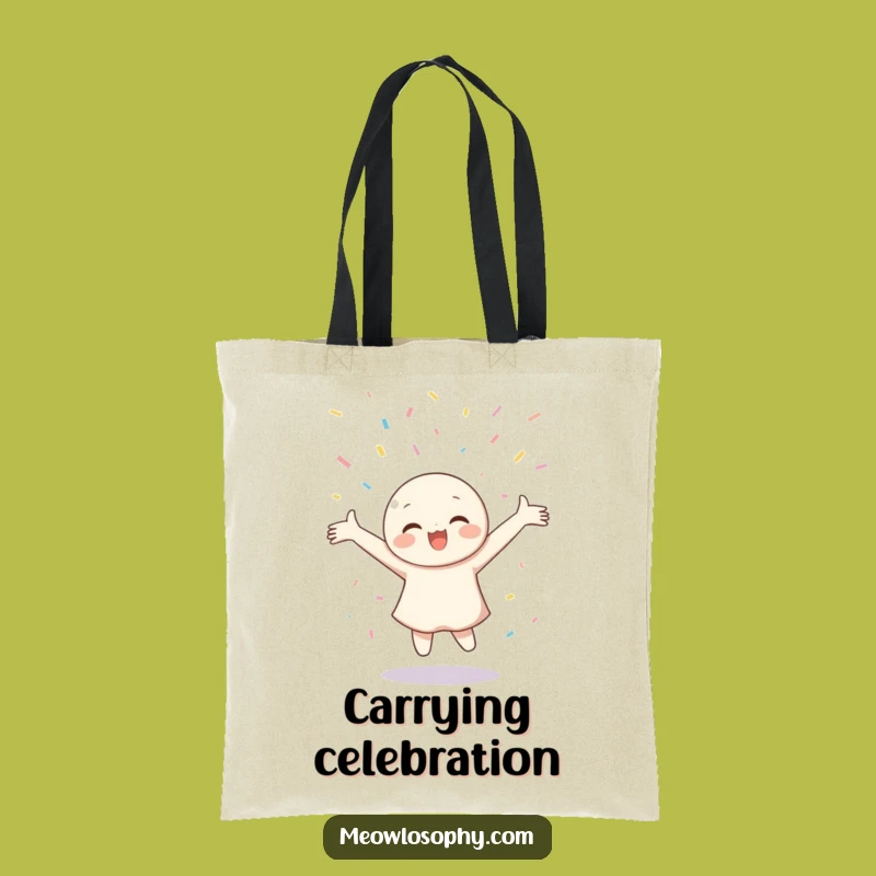 Funny Joyful Twirling Tote Bag: Confetti Shower Style for a Hilarious Gift