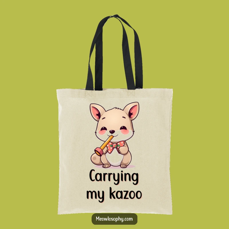 Funny Kazoo Animal Tote Bag: Festive Bowtie Style for a Hilarious Everyday Gift