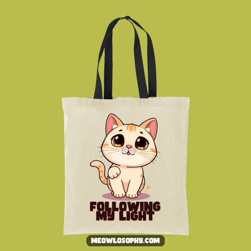 Funny Laser Cat Tote Bag: Playful Feline Dot Chasing Accessory Gift