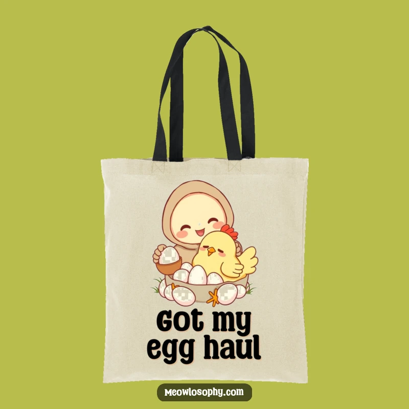 Funny Sleepy Chicken Tote Bag: Spacious & Hilarious Cartoon Egg Collector